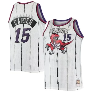 Vince Carter Toronto Raptors 1998/99 Big & Tall Hardwood Classics Confortable Swingman Jersey White/Purple - Style contemporain - Restez à la mode avec ce maillot