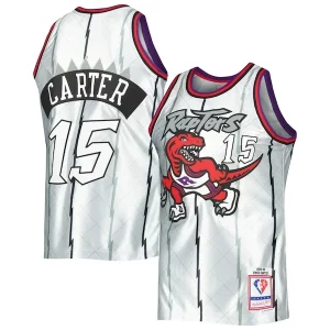 Vince Carter Toronto Raptors 1998/99 Hardwood Classics 75th Anniversary Swingman Jersey Platinum Vibrant - Événement exclusif - Soyez l'un des premiers à avoir ce maillot