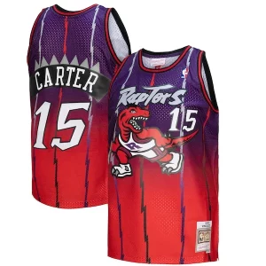 Vince Carter Toronto Raptors 1998/99 Hardwood Classics Collectible Fadeaway Swingman Player Jersey Red/Purple - Idéal pour les collectionneurs - Qualité premium garantie