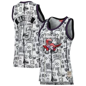 Vince Moderne Carter Toronto Raptors Women's 1998 Doodle Swingman Jersey White - Stock limité - Commandez vite votre maillot exclusif