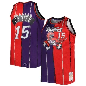Vince Sophistiqué Carter Toronto Raptors Big & Tall Hardwood Classics 1998/99 Split Swingman Jersey Purple/Red - Maillot de qualité supérieure - Durable et résistant