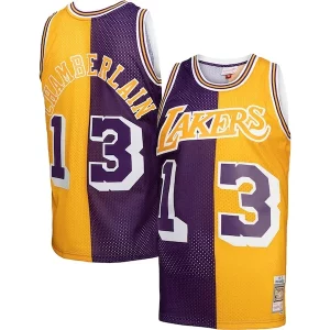 Wilt Chamberlain Los Angeles Lakers Hardwood Classics 1971/72 Split Swingman Stylish Jersey Purple/Gold - Offre d'achat groupé - Achetez avec vos amis et économisez