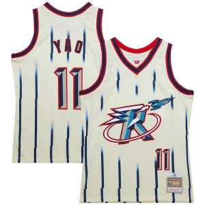 Yao Ming Houston Rockets Chainstitch Swingman Jersey Cream Charming - Design innovant - Écarte-vous du commun des mortels