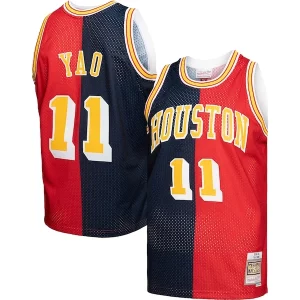 Yao Ming Houston Rockets Hardwood Exquisite Classics 2004/05 Split Swingman Jersey Navy/Red - Giftez-le à un fan dévoué - Livraison en temps pour les fêtes
