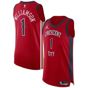 Zion Williamson New Orleans Magnifique Pelicans Jordan Brand Authentic Jersey Association Edition Red - Édition commemorative - Souvenez-vous des moments inoubliables
