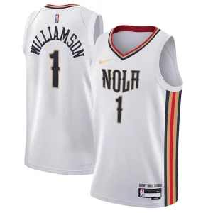Zion Williamson New Orleans Pelicans Nike Youth Swingman Premium Jersey City Edition White - Garantie satisfaction - Si vous n'êtes pas satisfait